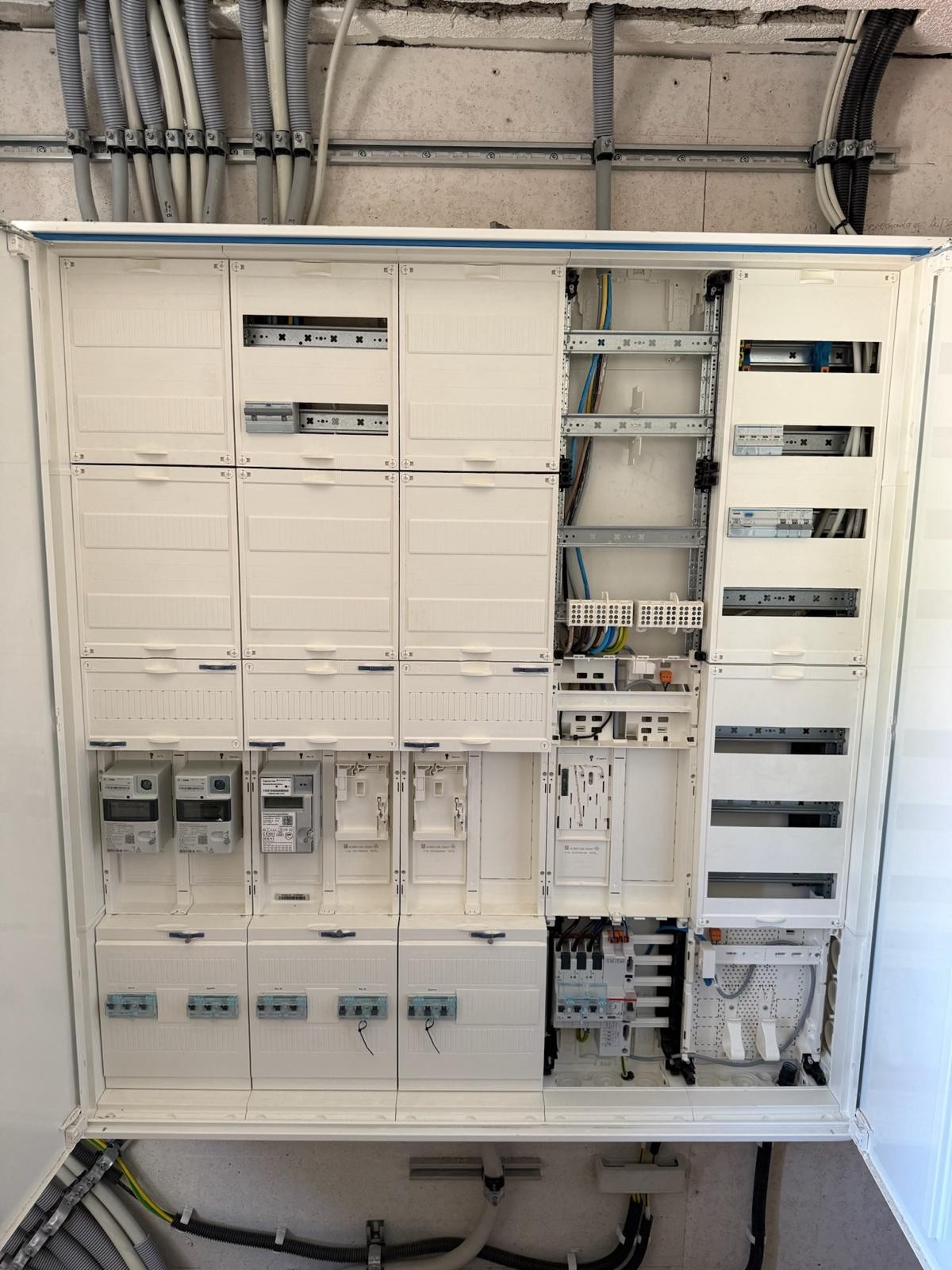 Große geöffnete Elektroverteilung